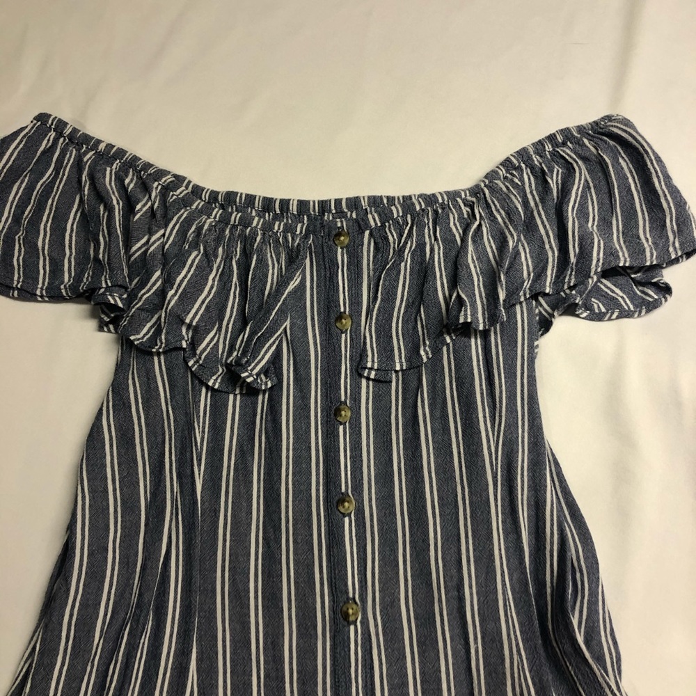 Off The Shoulder, Button Down Dress - image 2
